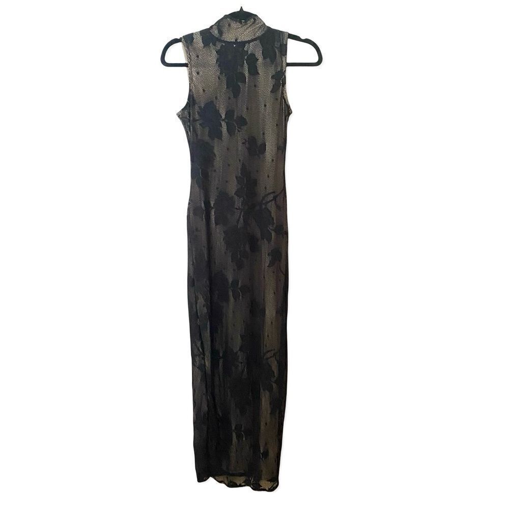 NBD Macelina maxi dress Black nude illusion lace sheath bodycon Revolve NWT Sz S - Picture 10 of 12